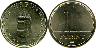 1 ФОРИНТ ВЕНГРИЯ (Герб Венгрии 2005 г.)